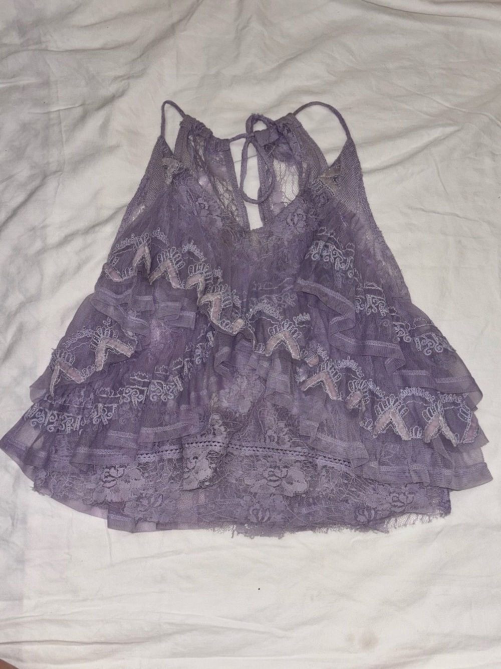 Free People In The Clouds top Lavender Lace Sz S - Picture 6 of 9